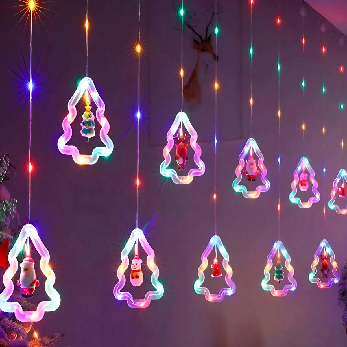 Cortina de luces navideñas