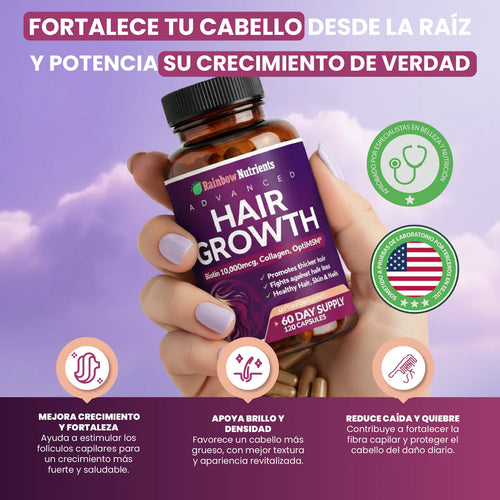 Hair Growth - Vitamina para el crecimiento del cabello y prevención de la caída