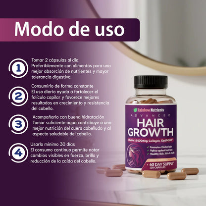 Hair Growth - Vitamina para el crecimiento del cabello y prevención de la caída