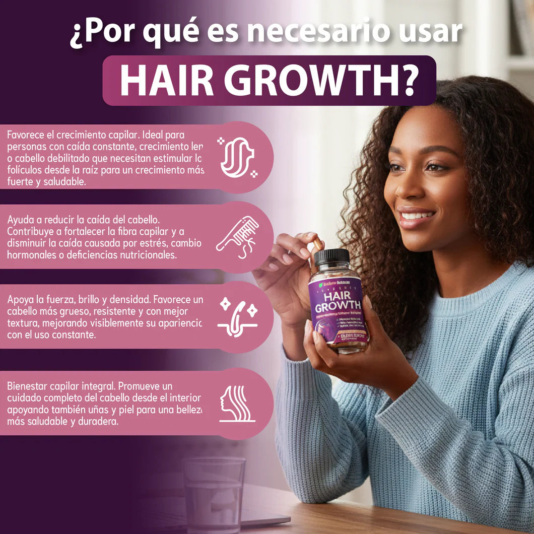Hair Growth - Vitamina para el crecimiento del cabello y prevención de la caída