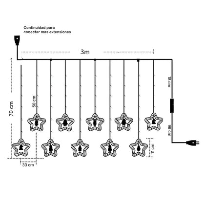 Cortina de luces navideñas