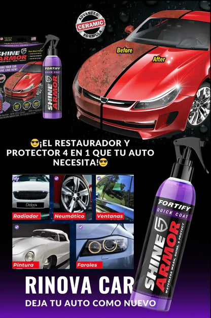 SHINE ARMOR - REVESTIMIENTO CERÁMICO 3 EN 1: ELIMINA RAYONES Y RENUEVA TU COCHE EN MINUTOS