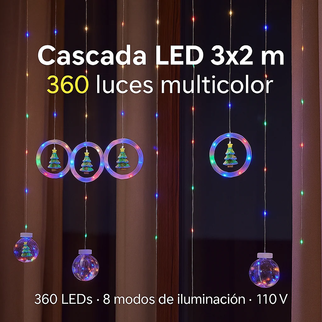 Cortina de luces navideñas