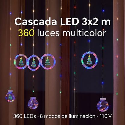 Cortina de luces navideñas