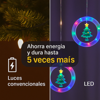 Cortina de luces navideñas